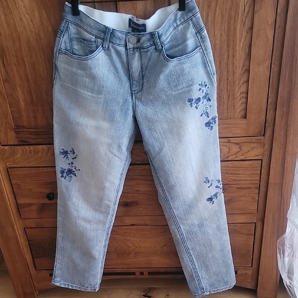 Women's Blue Floral Jeans